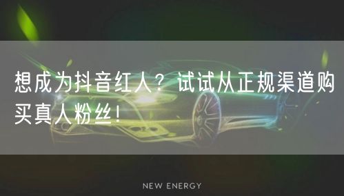 想成为抖音红人？试试从正规渠道购买真人粉丝！