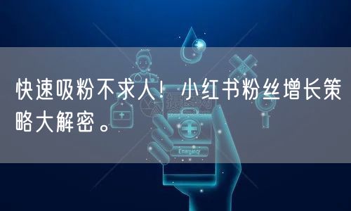 快速吸粉不求人！小红书粉丝增长策略大解密。