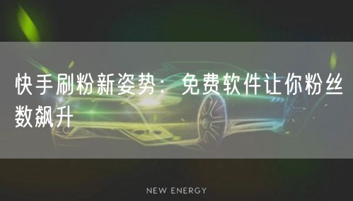 快手刷粉新姿势：免费软件让你粉丝数飙升