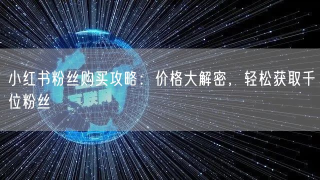 小红书粉丝购买攻略：价格大解密，轻松获取千位粉丝