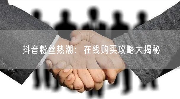 抖音粉丝热潮：在线购买攻略大揭秘