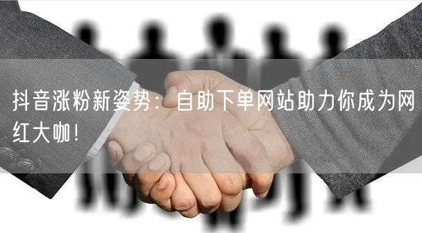 抖音涨粉新姿势：自助下单网站助力你成为网红大咖！