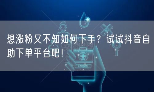 想涨粉又不知如何下手？试试抖音自助下单平台吧！