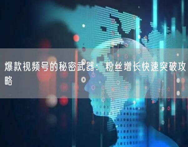 爆款视频号的秘密武器：粉丝增长快速突破攻略