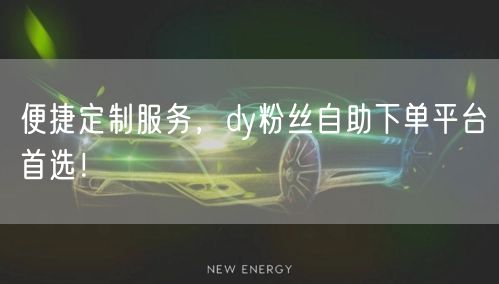 便捷定制服务，dy粉丝自助下单平台首选！