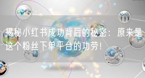 揭秘小红书成功背后的秘密：原来是这个粉丝下单平台的功劳！