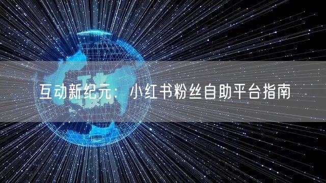 互动新纪元：小红书粉丝自助平台指南