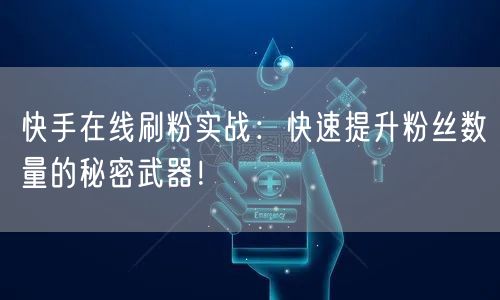 快手在线刷粉实战：快速提升粉丝数量的秘密武器！