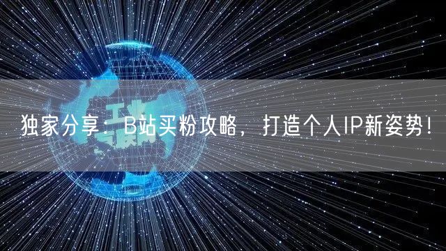 独家分享:B站买粉攻略,打造个人IP新姿势!