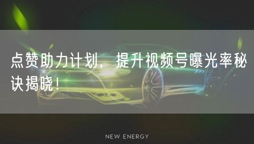 点赞助力计划,提升视频号曝光率秘诀揭晓!