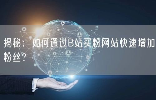 揭秘：如何通过B站买粉网站快速增加粉丝？