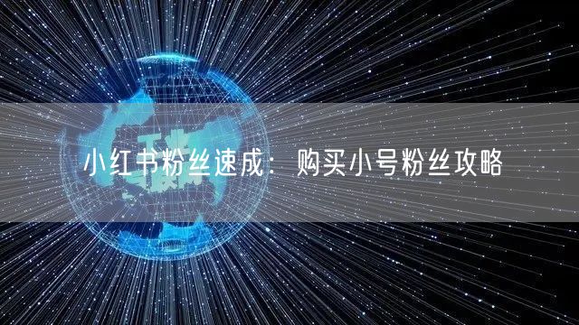 小红书粉丝速成：购买小号粉丝攻略