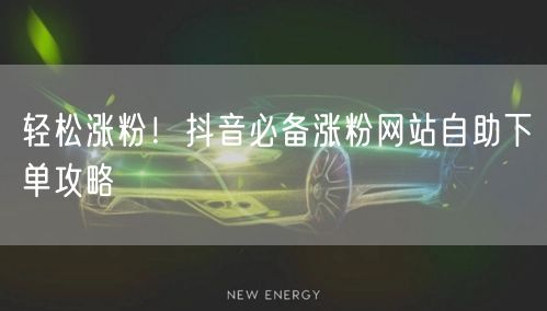 轻松涨粉！抖音必备涨粉网站自助下单攻略