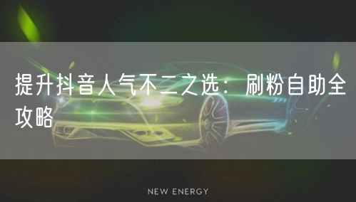 提升抖音人气不二之选：刷粉自助全攻略