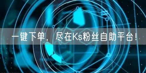 一键下单，尽在Ks粉丝自助平台！