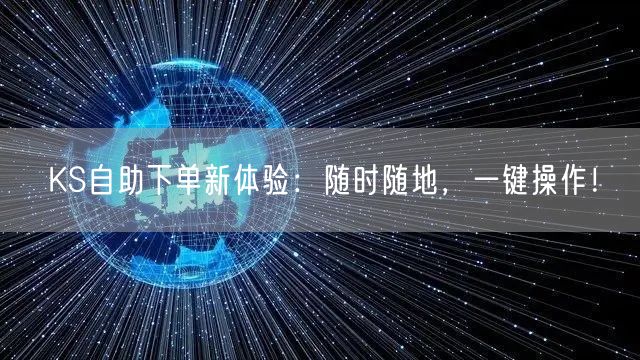 KS自助下单新体验：随时随地，一键操作！
