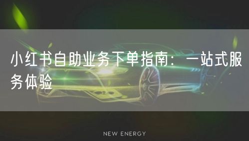 小红书自助业务下单指南：一站式服务体验
