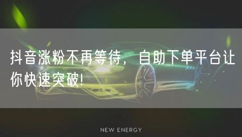 抖音涨粉不再等待，自助下单平台让你快速突破!