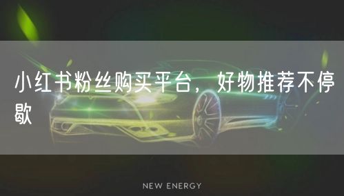 小红书粉丝购买平台,好物推荐不停歇