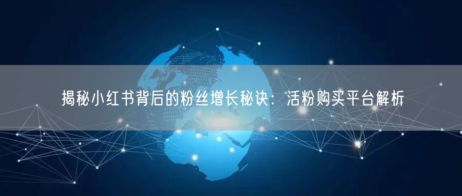 揭秘小红书背后的粉丝增长秘诀：活粉购买平台解析