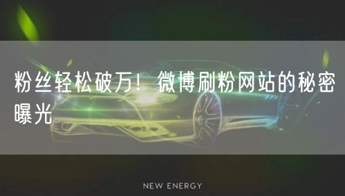 粉丝轻松破万！微博刷粉网站的秘密曝光