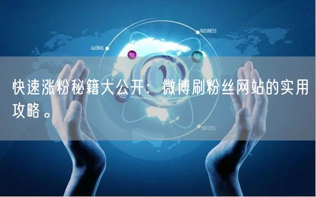 快速涨粉秘籍大公开：微博刷粉丝网站的实用攻略。