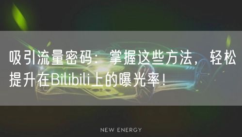 吸引流量密码：掌握这些方法，轻松提升在Bilibili上的曝光率！