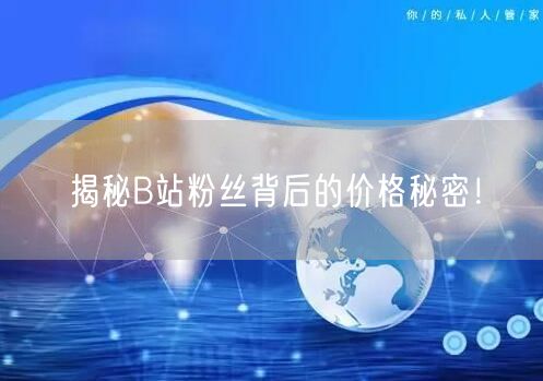 揭秘B站粉丝背后的价格秘密！