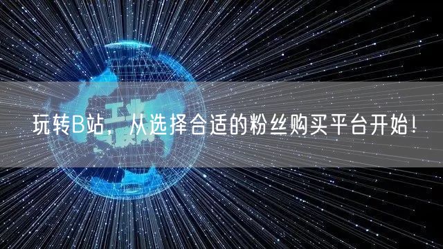 玩转B站,从选择合适的粉丝购买平台开始!