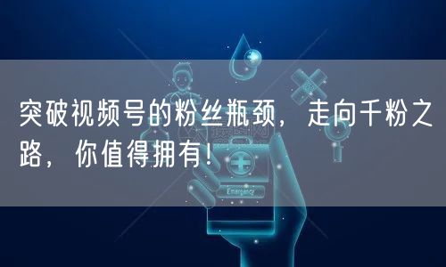 突破视频号的粉丝瓶颈，走向千粉之路，你值得拥有！