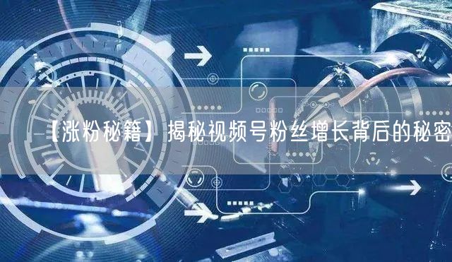 【涨粉秘籍】揭秘视频号粉丝增长背后的秘密！