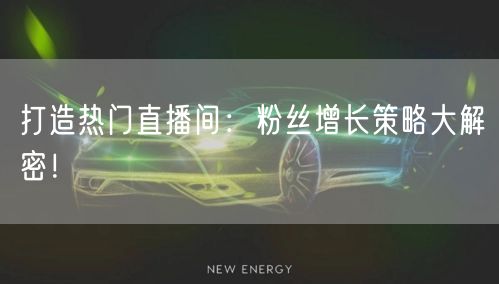 打造热门直播间：粉丝增长策略大解密！