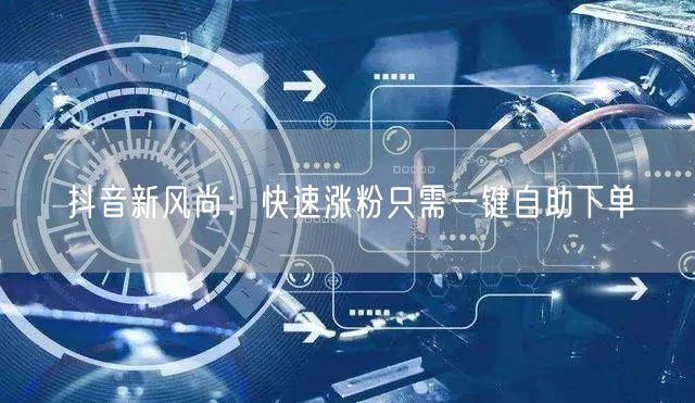 抖音新风尚：快速涨粉只需一键自助下单