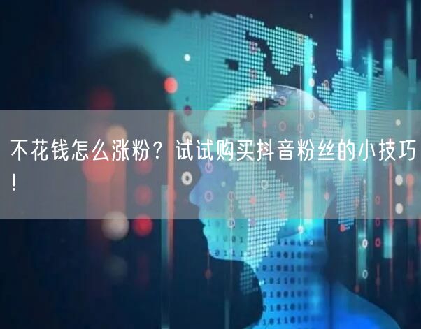 不花钱怎么涨粉？试试购买抖音粉丝的小技巧！