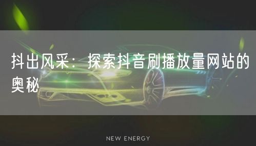 抖出风采：探索抖音刷播放量网站的奥秘