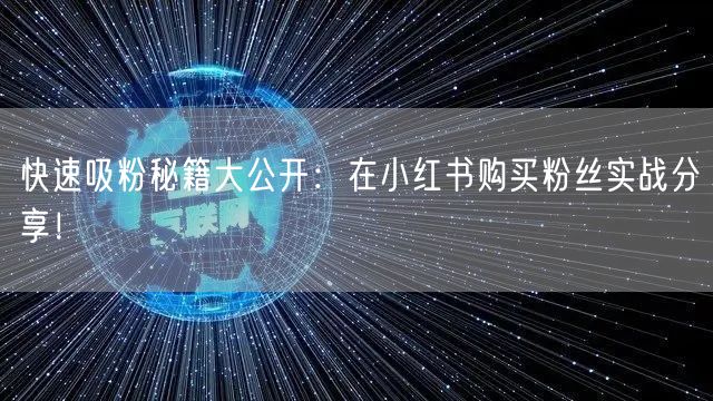 快速吸粉秘籍大公开：在小红书购买粉丝实战分享！
