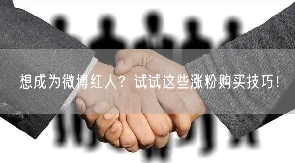 想成为微博红人？试试这些涨粉购买技巧！