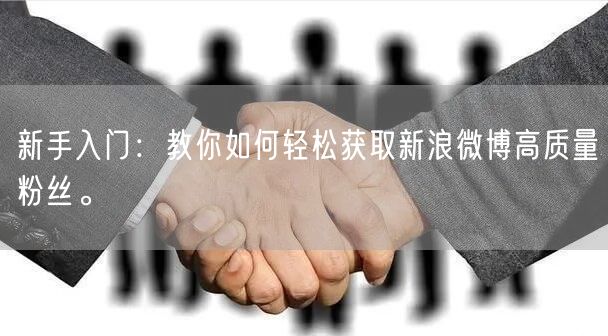新手入门：教你如何轻松获取新浪微博高质量粉丝。
