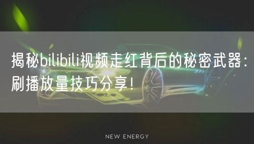揭秘bilibili视频走红背后的秘密武器：刷播放量技巧分享！