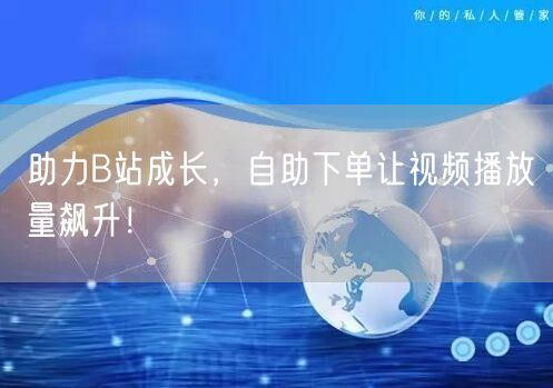 助力B站成长，自助下单让视频播放量飙升！