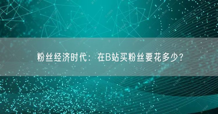 粉丝经济时代：在B站买粉丝要花多少？