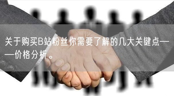 关于购买B站粉丝你需要了解的几大关键点——价格分析。