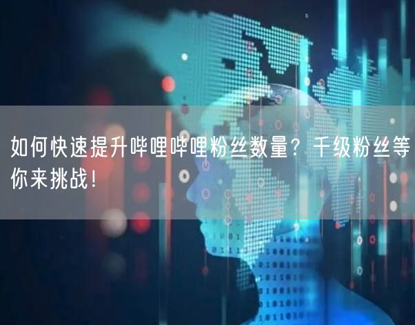 如何快速提升哔哩哔哩粉丝数量？千级粉丝等你来挑战！