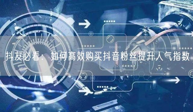 抖友必看：如何高效购买抖音粉丝提升人气指数