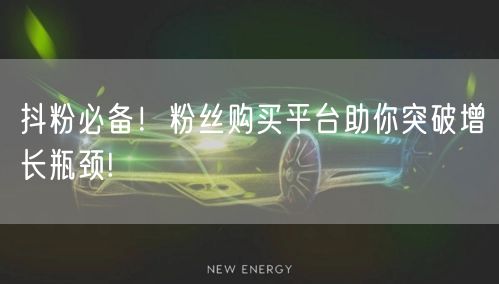 抖粉必备！粉丝购买平台助你突破增长瓶颈!