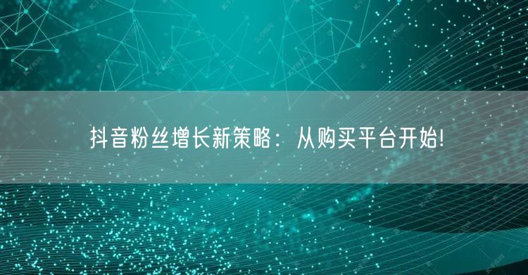 抖音粉丝增长新策略：从购买平台开始!