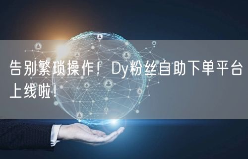 告别繁琐操作！Dy粉丝自助下单平台上线啦！