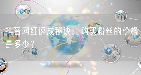 抖音网红速成秘诀：购买粉丝的价格是多少？