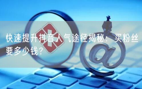 快速提升抖音人气途径揭秘：买粉丝要多少钱？