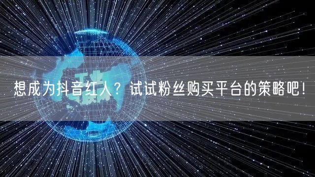 想成为抖音红人？试试粉丝购买平台的策略吧！